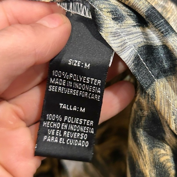 Madison Paige Vintage 90s Y2K Animal Print Button Down Black & Tan Medium Cheeta - Picture 6 of 7